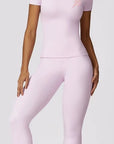 Pastel Pink T-Shirt and Long Leg Compression Training Set (Pre Order)